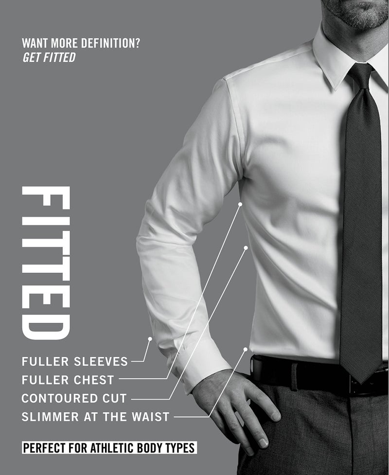 Van Heusen Men's Dress Shirt Fitted Poplin Solid, Scallop, 14.5" Neck 34"-35" Sleeve (Small) - Image 4